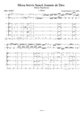 Kleine Orgelmesse or Missa brevis Sancti Joannis de Deo Mass No. 7 in Bb Major