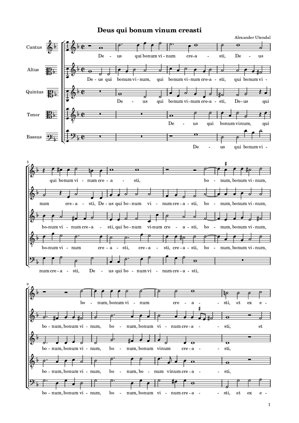 Deus qui bonum vinum creasti - Page 1