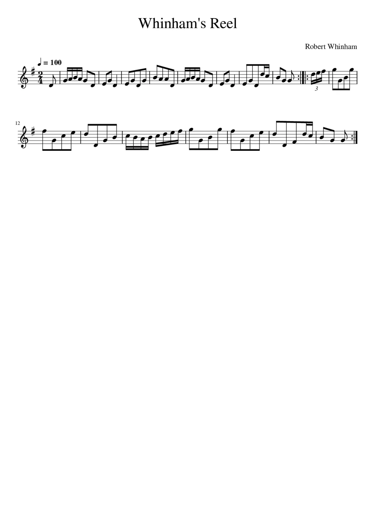 Whinham's Reel - Page 1