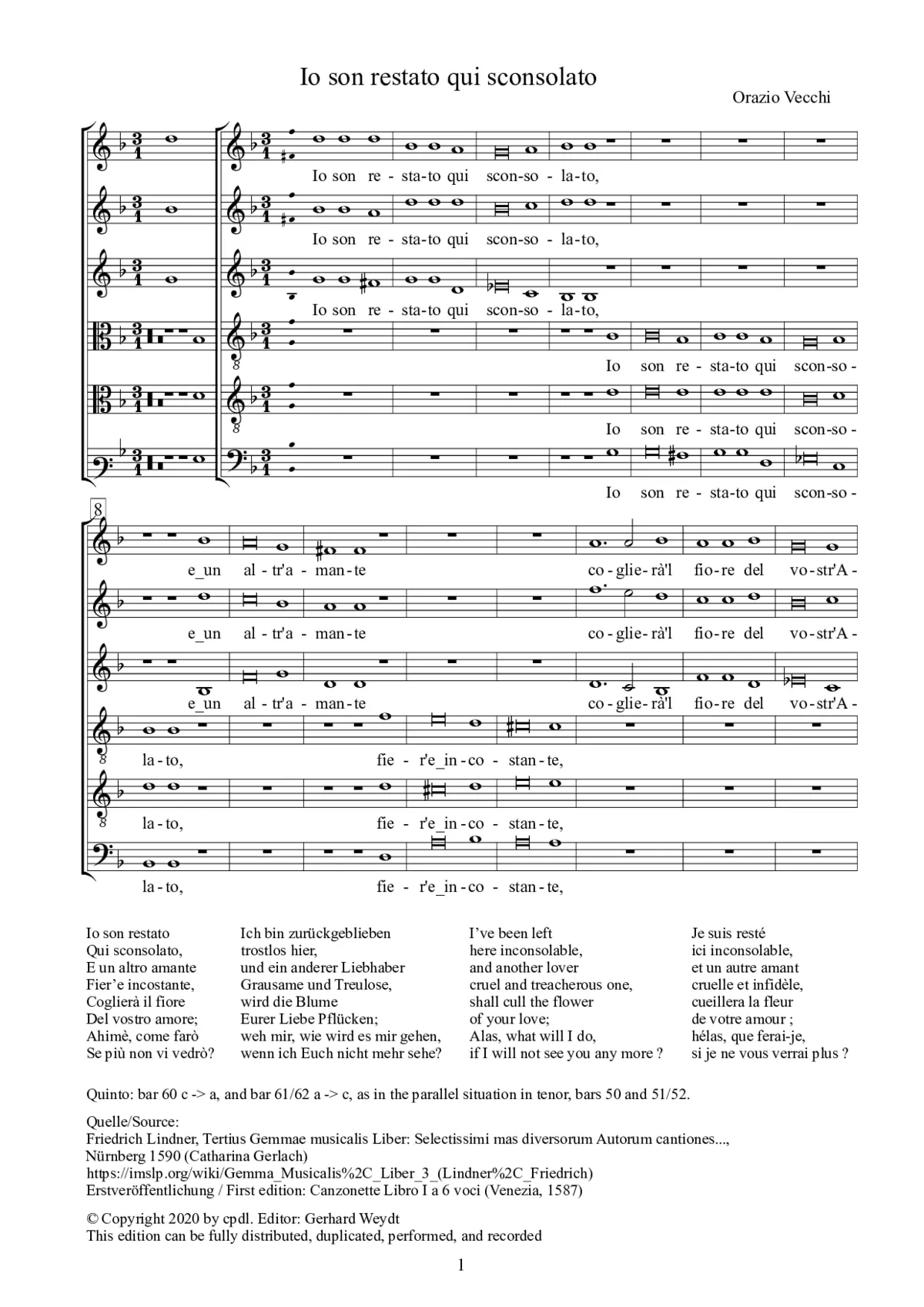 Io son restato qui sconsolato - Page 1