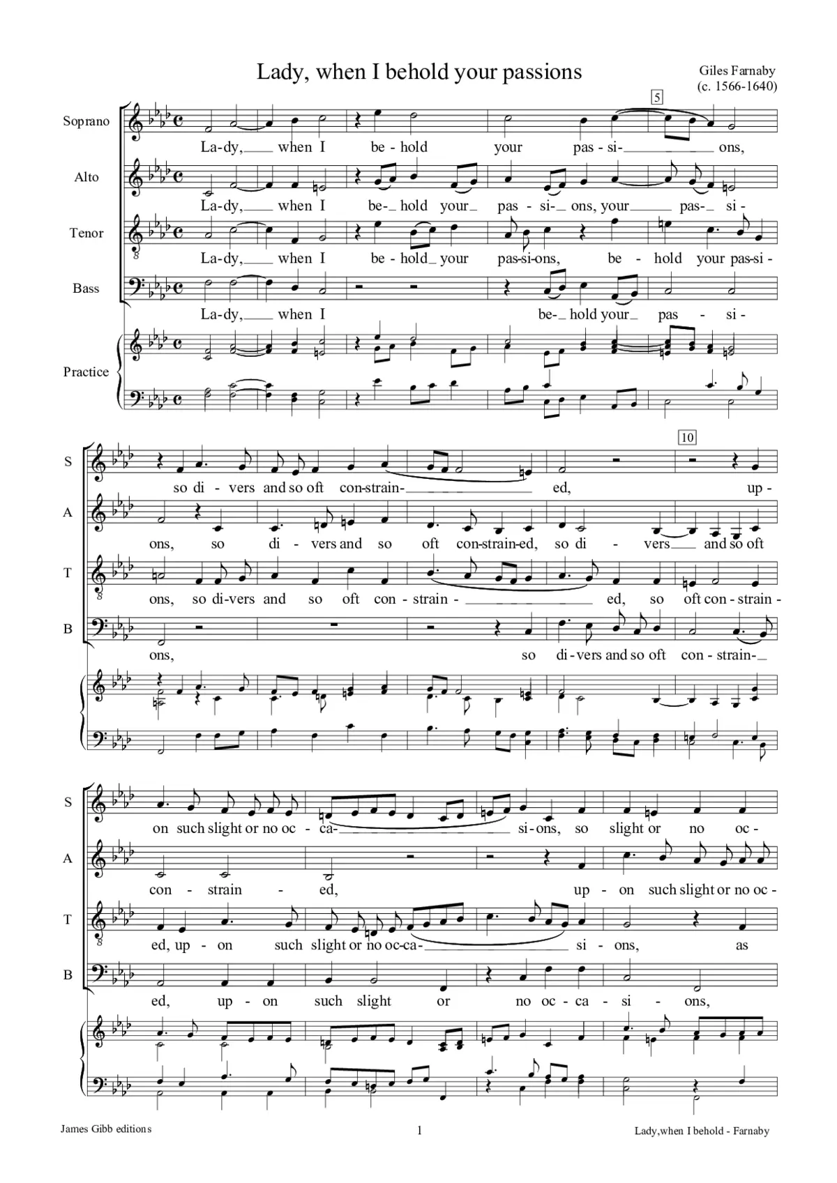 Lady, when I behold your passions - Page 1