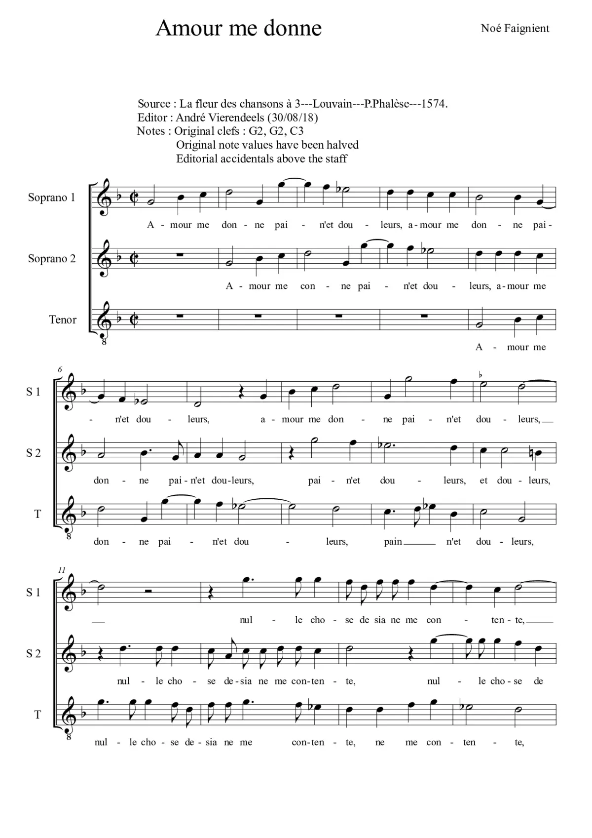 Amour me donne - Page 1