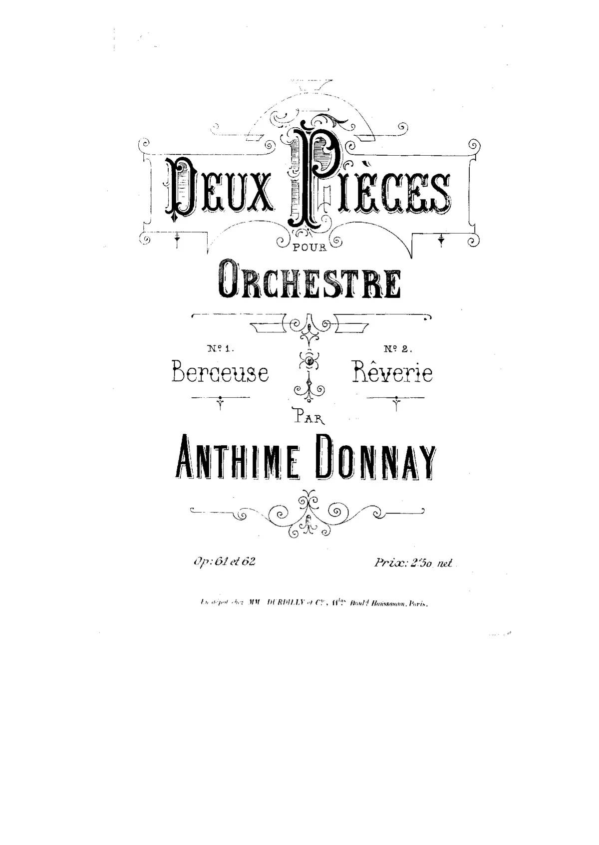 Deux Pieces, Opp.61, 62 - Page 1