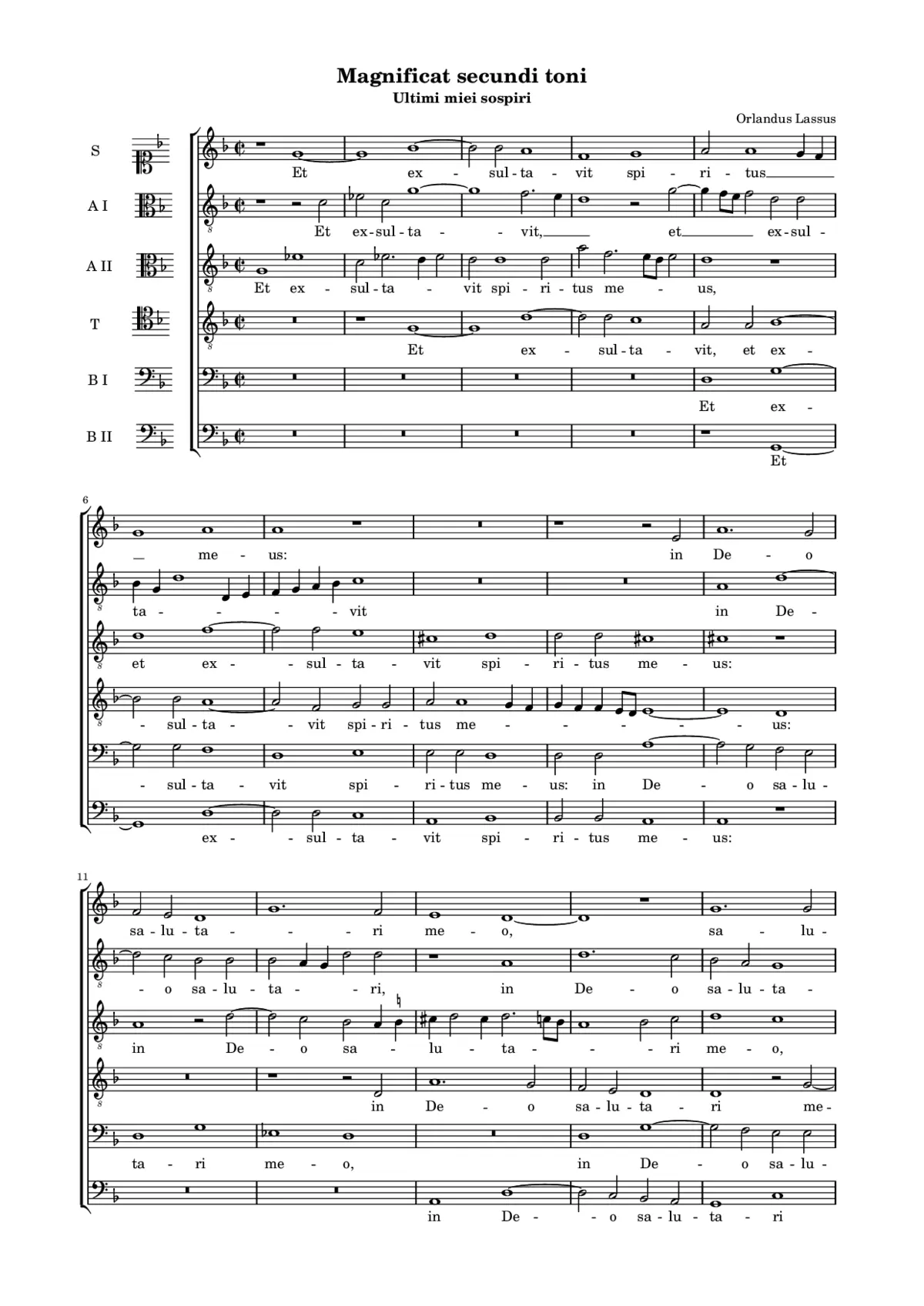Magnificat secundi toni (Ultimi miei sospiri) - Page 1