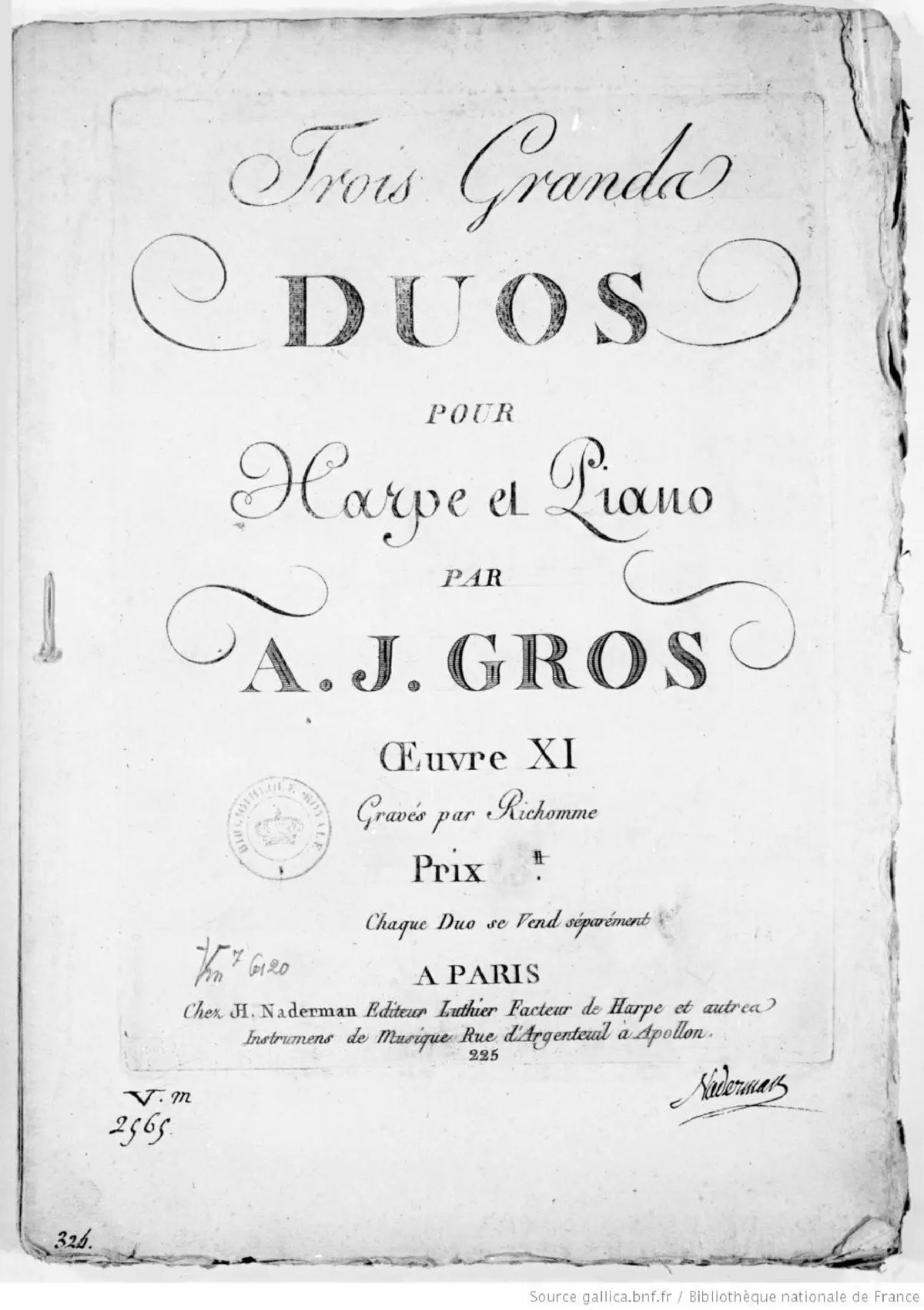 3 Grands Duos pour Harpe et Piano - Page 1