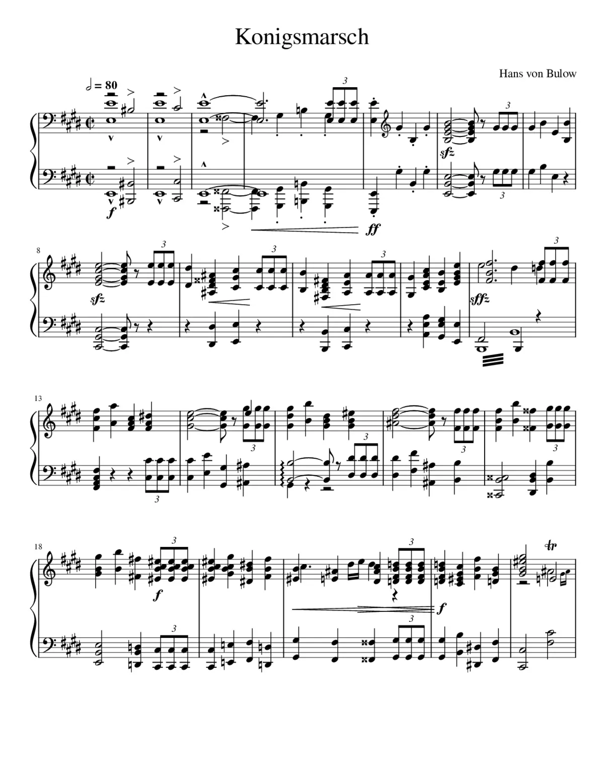 Königsmarsch Op.28 - Page 1