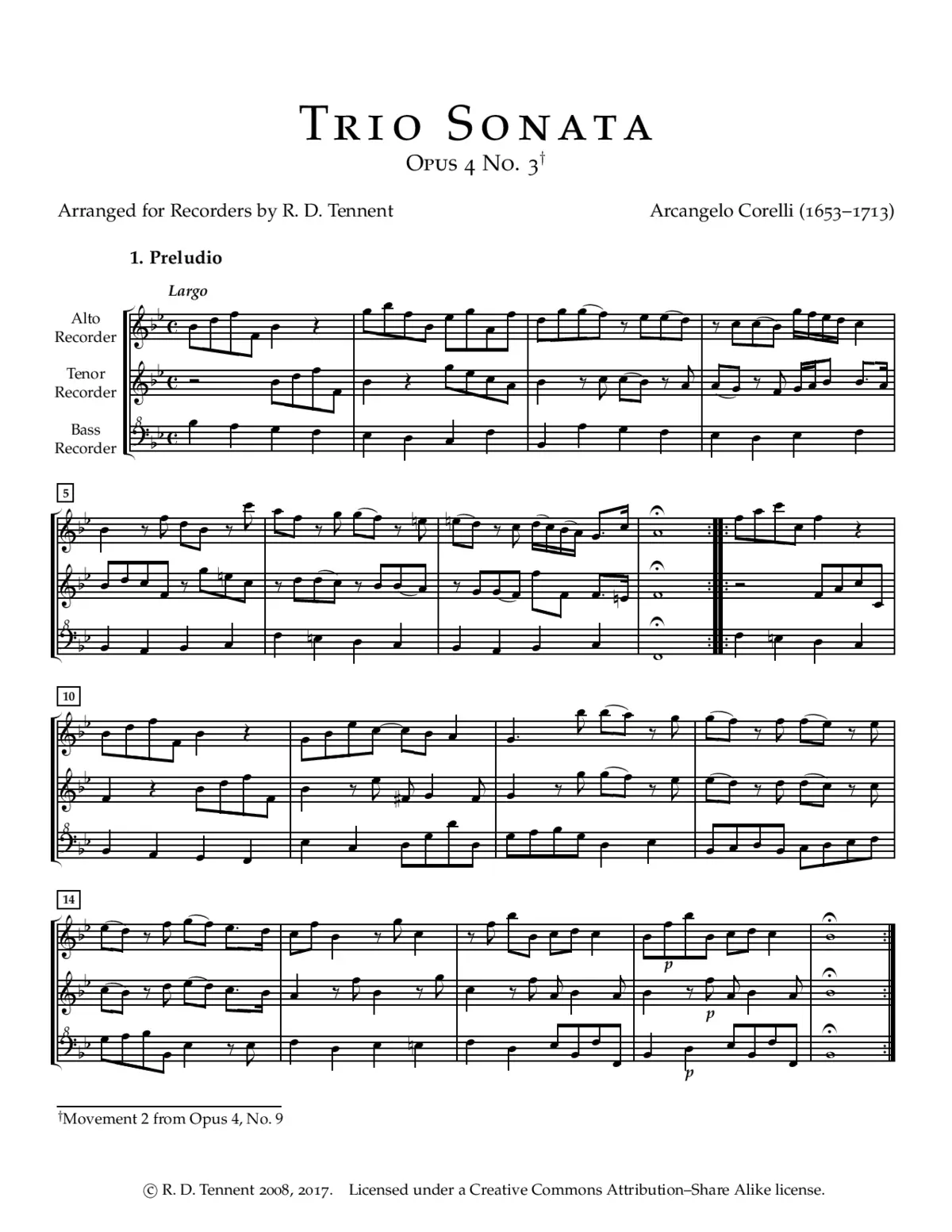 Trio Sonata in A major - Page 1