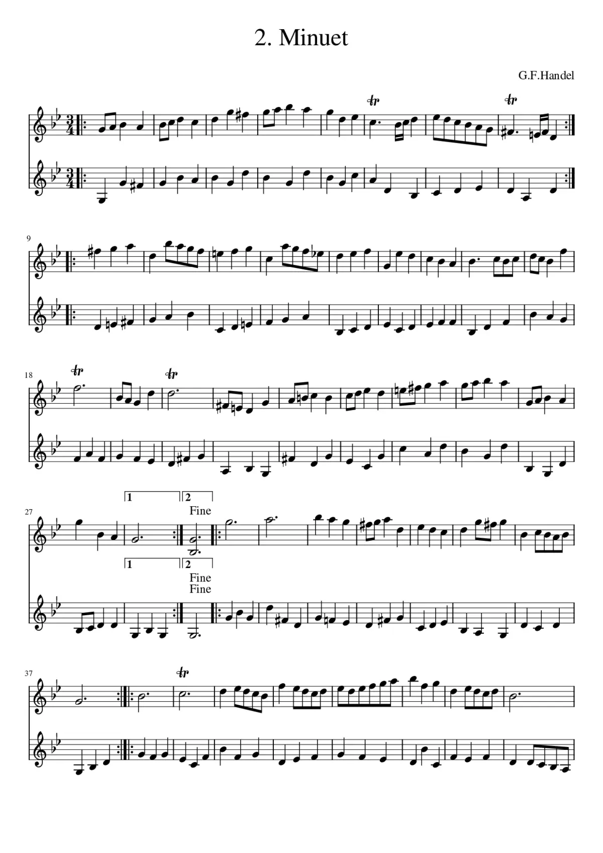 2. Minuet - Page 1