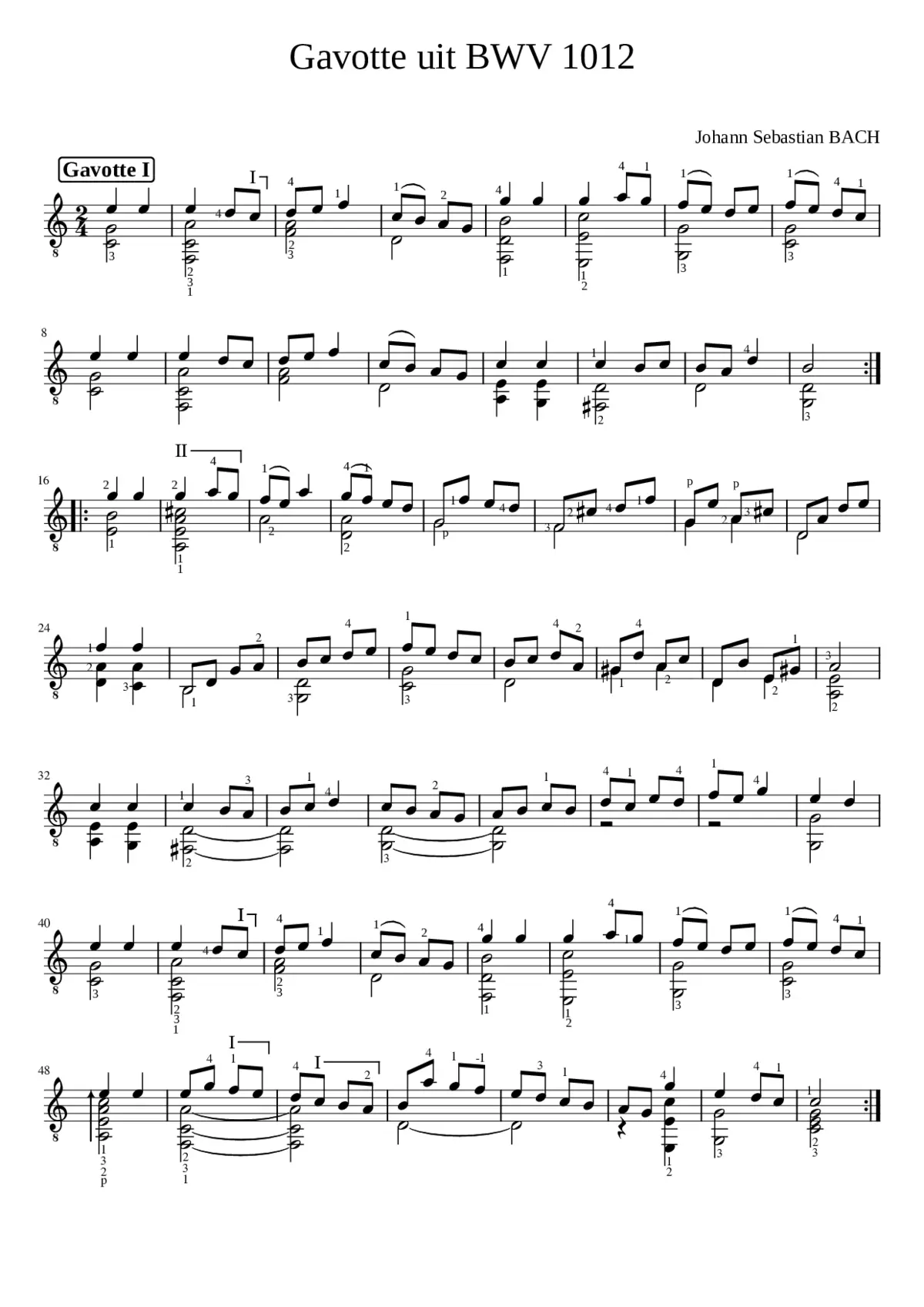 Gavotte BWV 1012 - Page 1