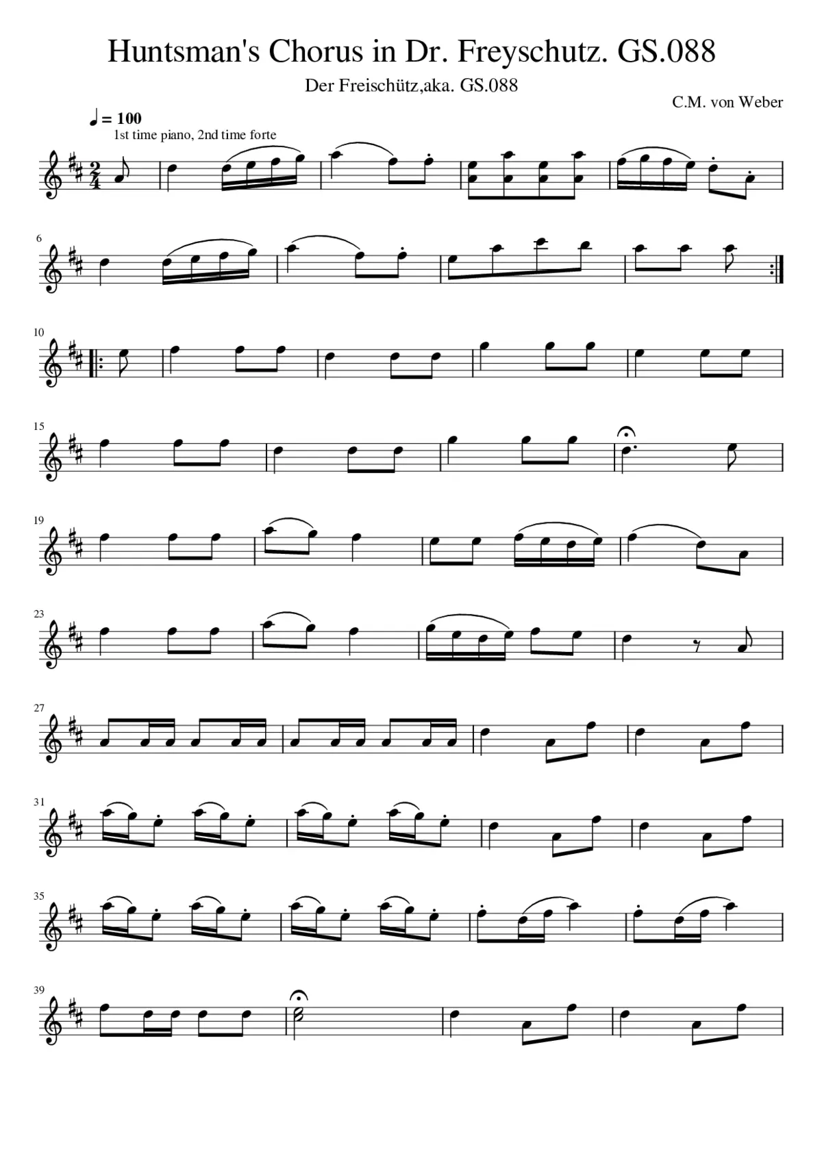 Huntsman's Chorus - Page 1