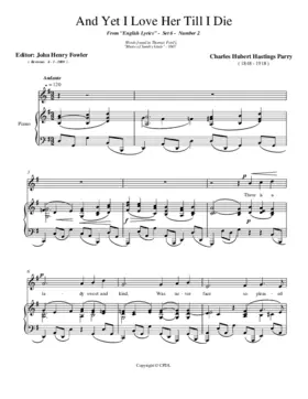 And yet I love her till I die