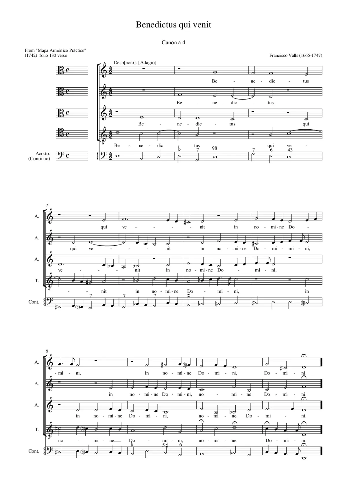 Benedictus qui venit - Page 1