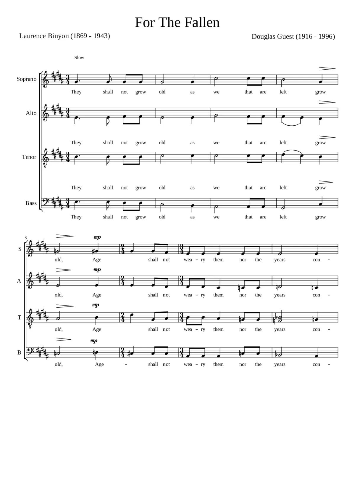 For The Fallen (Tenor) - Page 1