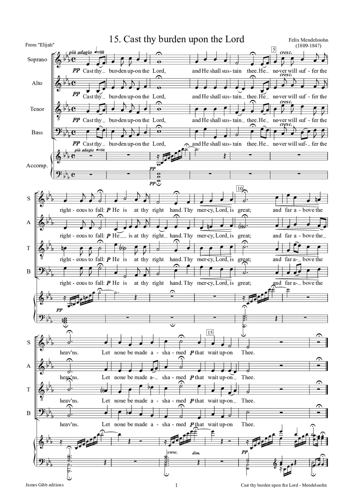 Elias 15 Cast thy burden / Wirf dein Anliegen - Page 1