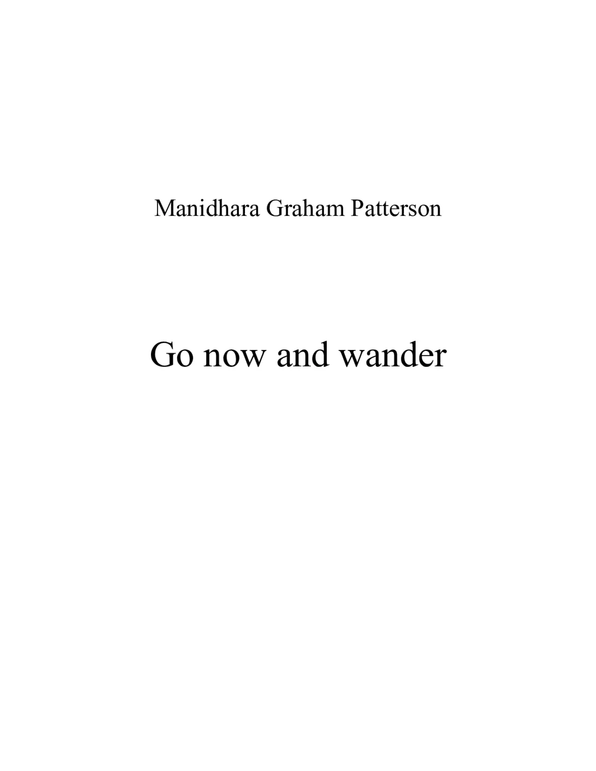 Go now and wander - Page 1