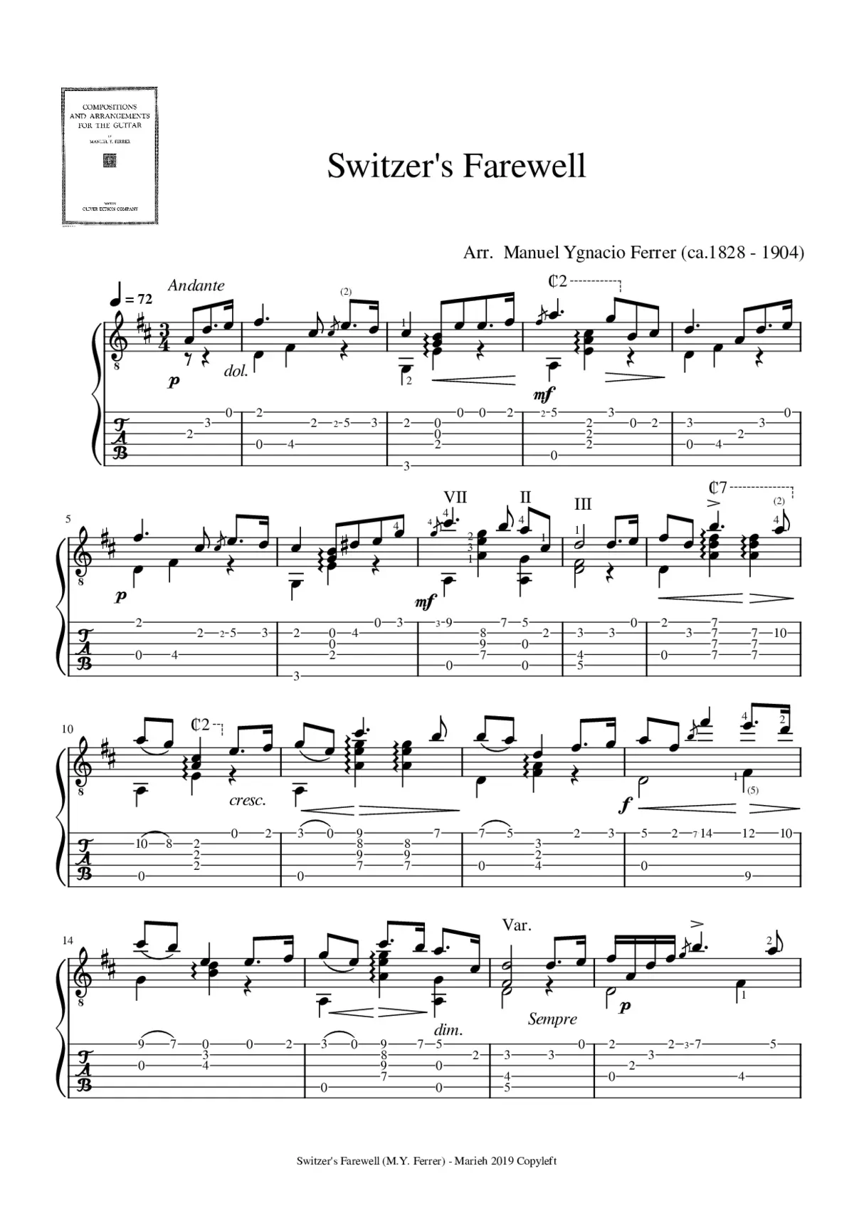 Compositions and arrangements for the guitar - Page 1