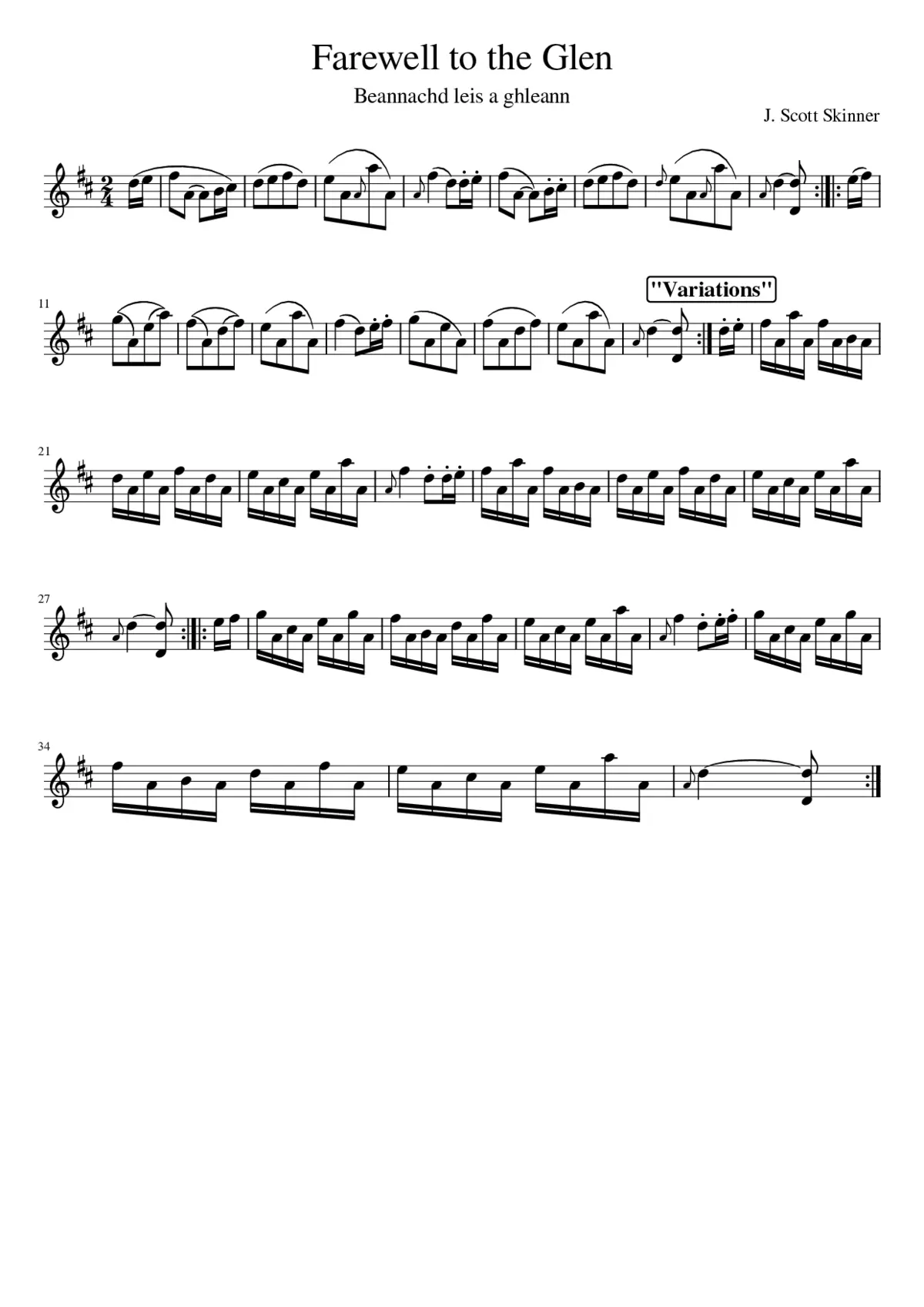 Farewell to the Glen - Page 1