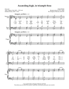 Ascending high, in triumph thou