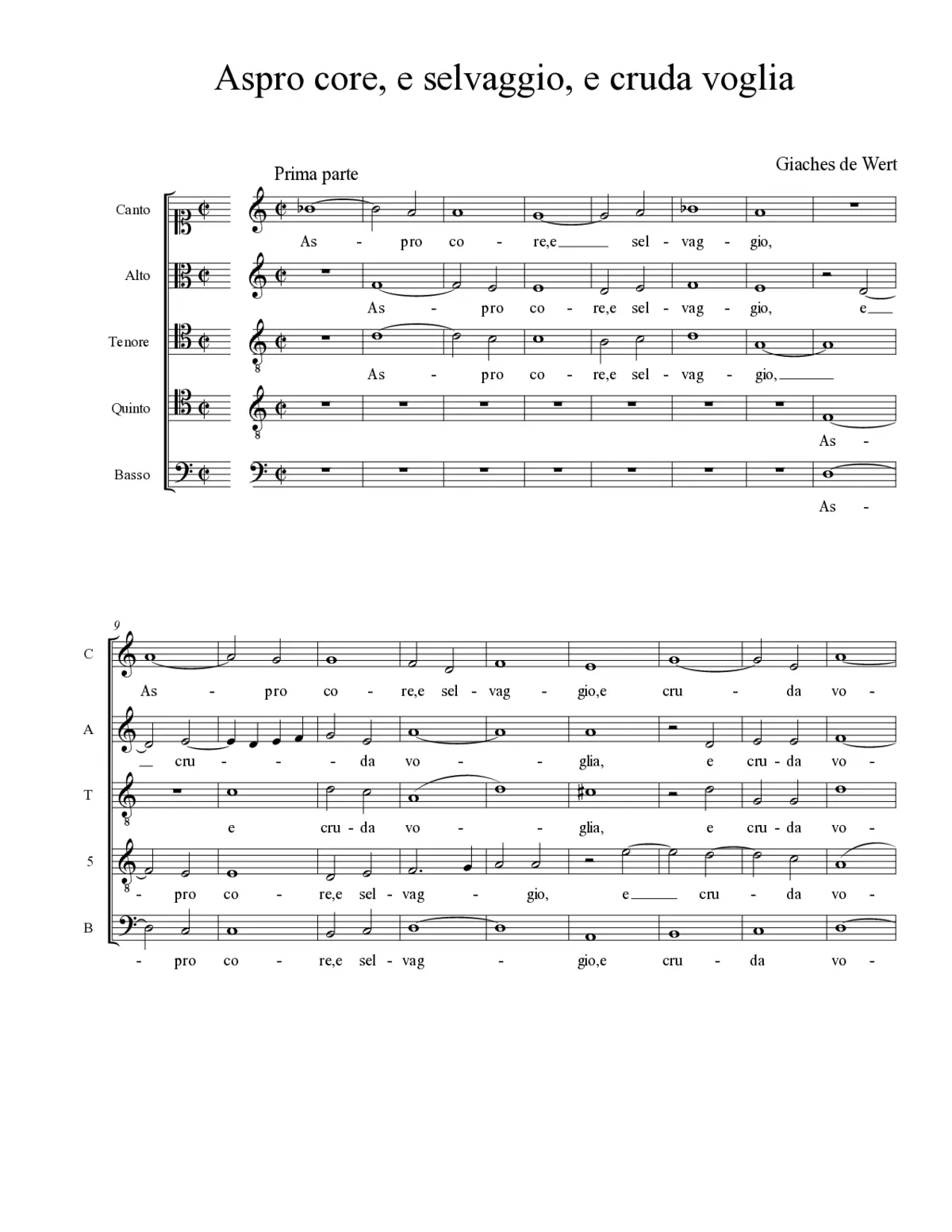 Aspro core, e selvaggio, e cruda voglia - Page 1