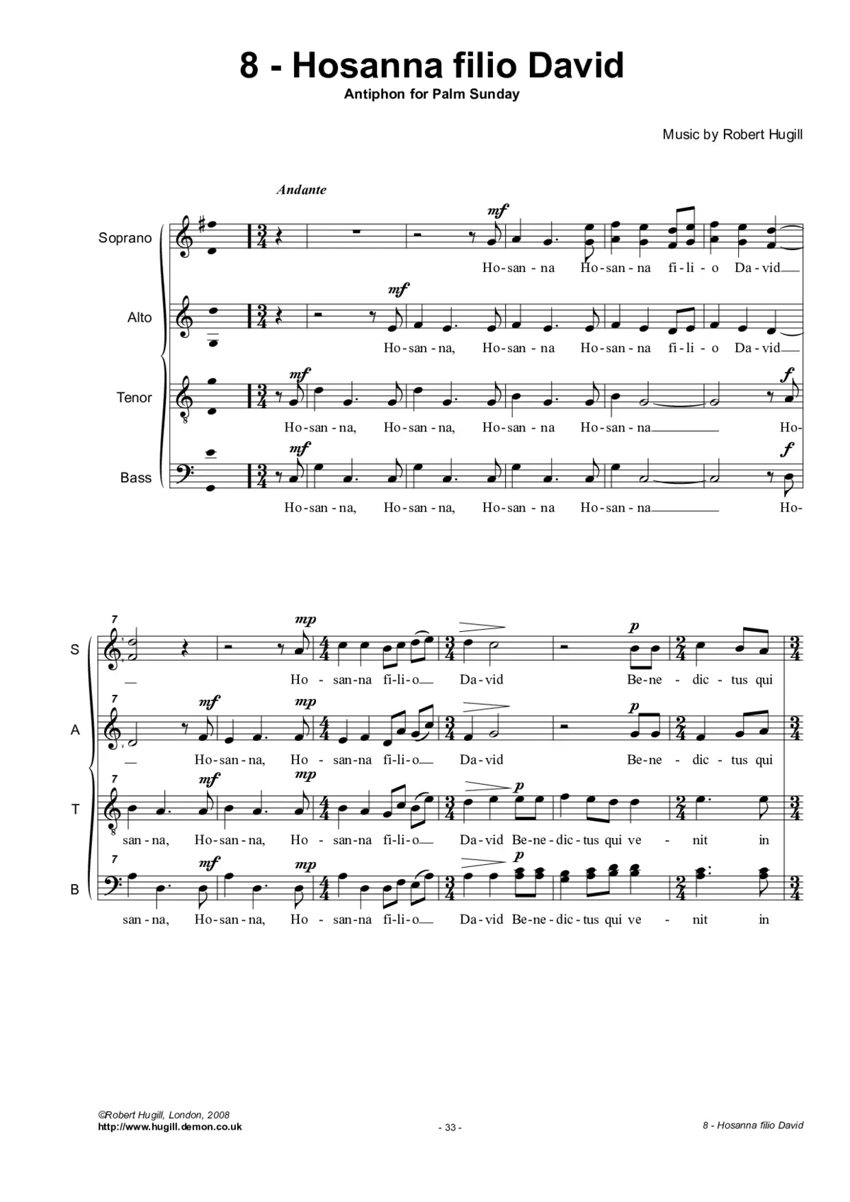 Hosanna filio David - Page 1