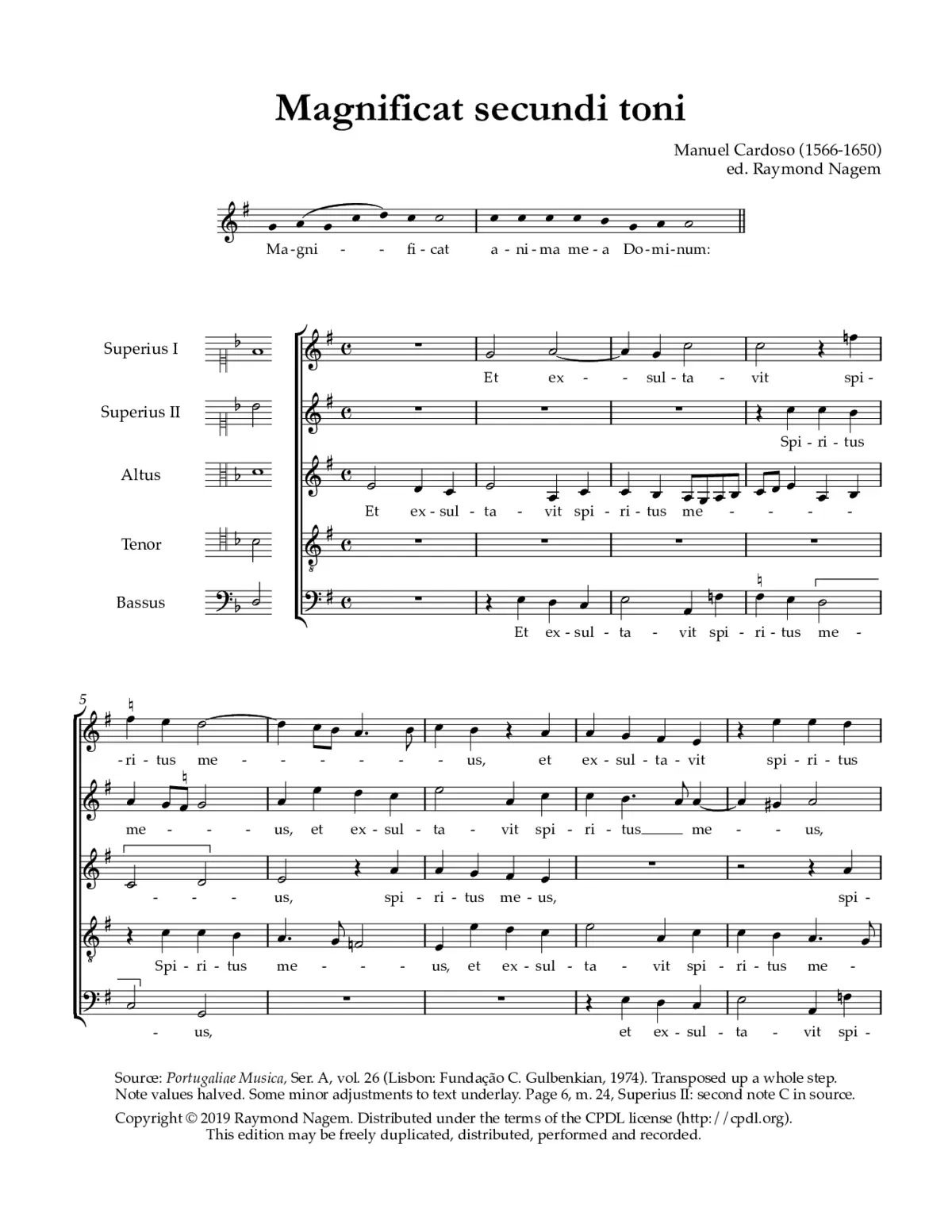Magnificat secundi toni a 5 - Page 1