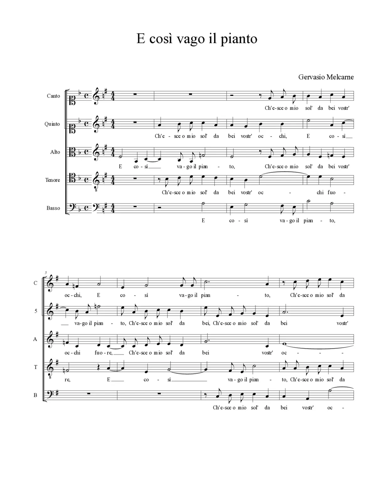 E così vago il pianto - Page 1