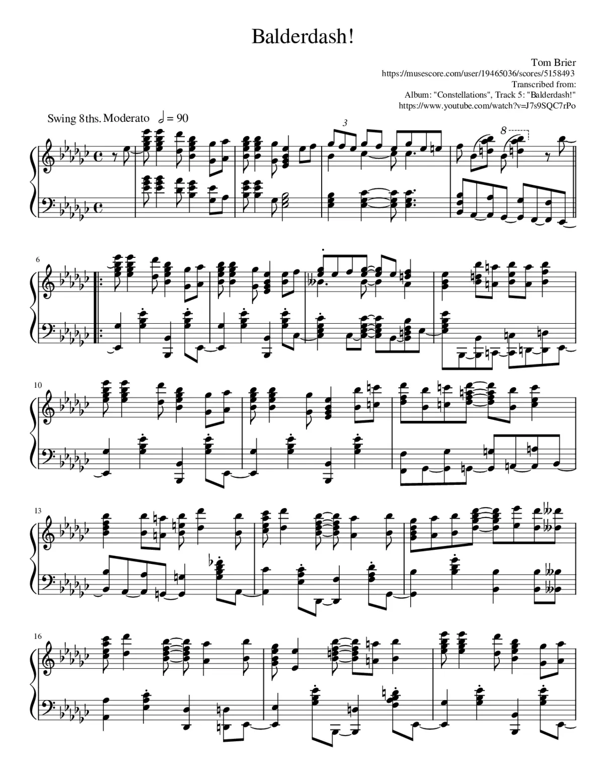 Tom Brier Improvisation - Page 1