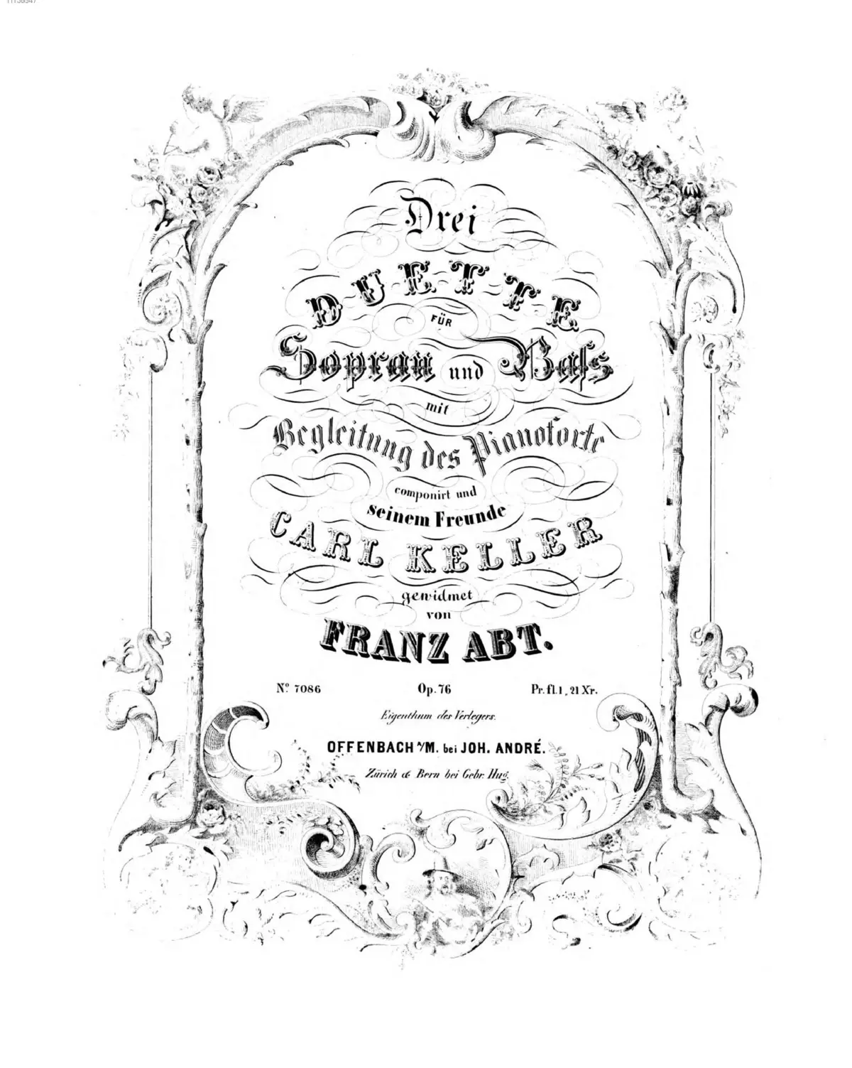 3 Duetten f. Sopran u. Bass m. Begl. d. Pfte - Page 1
