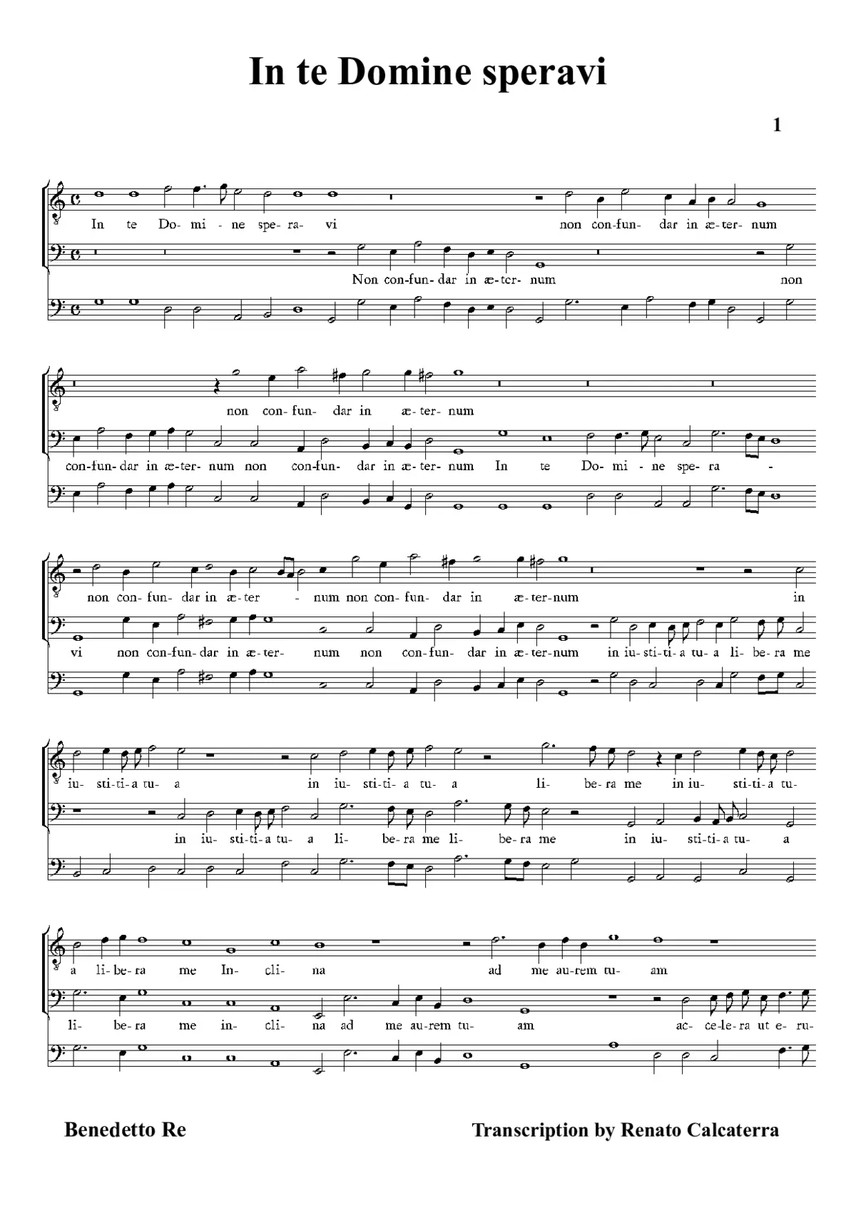 In te Domine speravi - Page 1