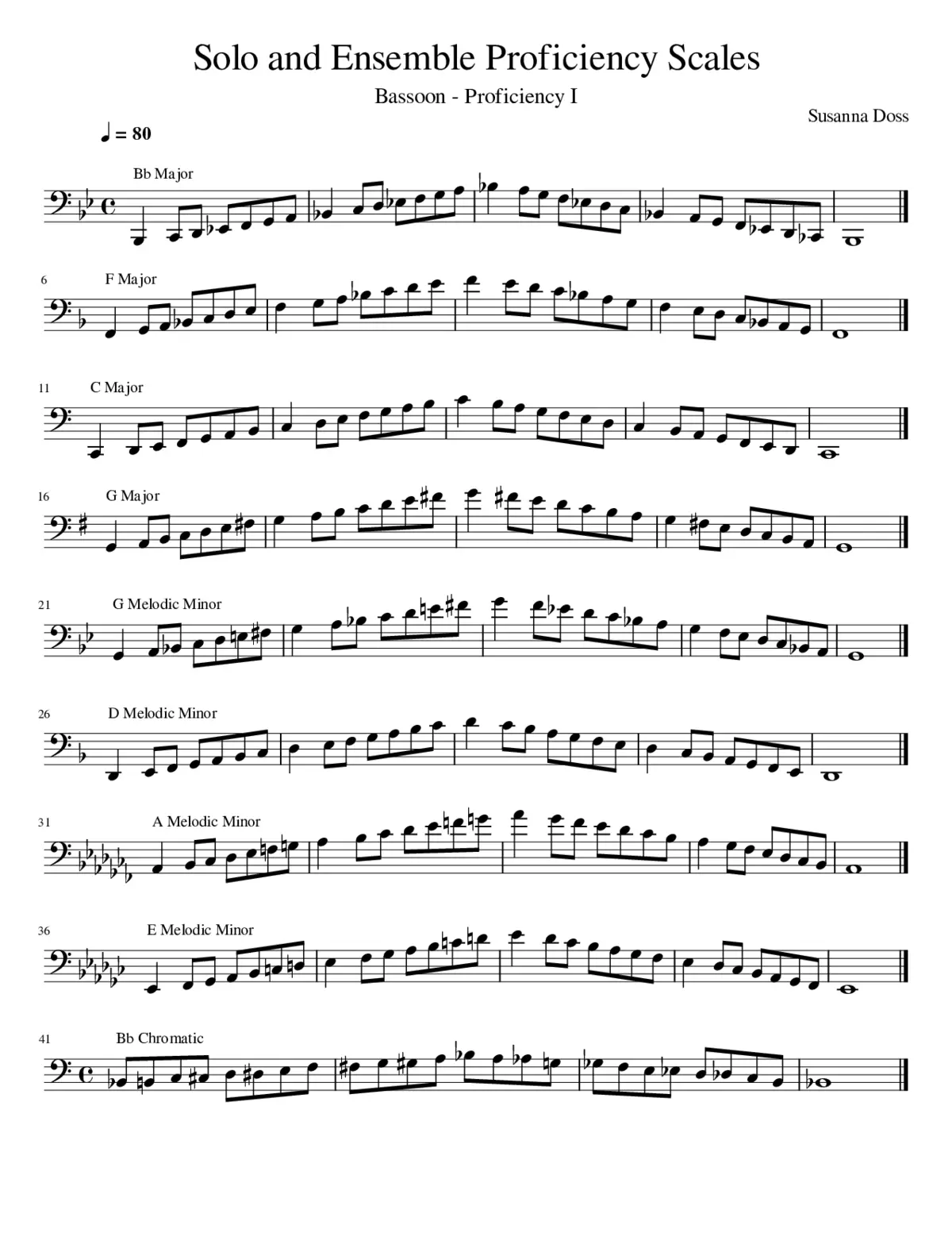 Bassoon - Solo and Ensemble Proficiency 1 Scales - Page 1