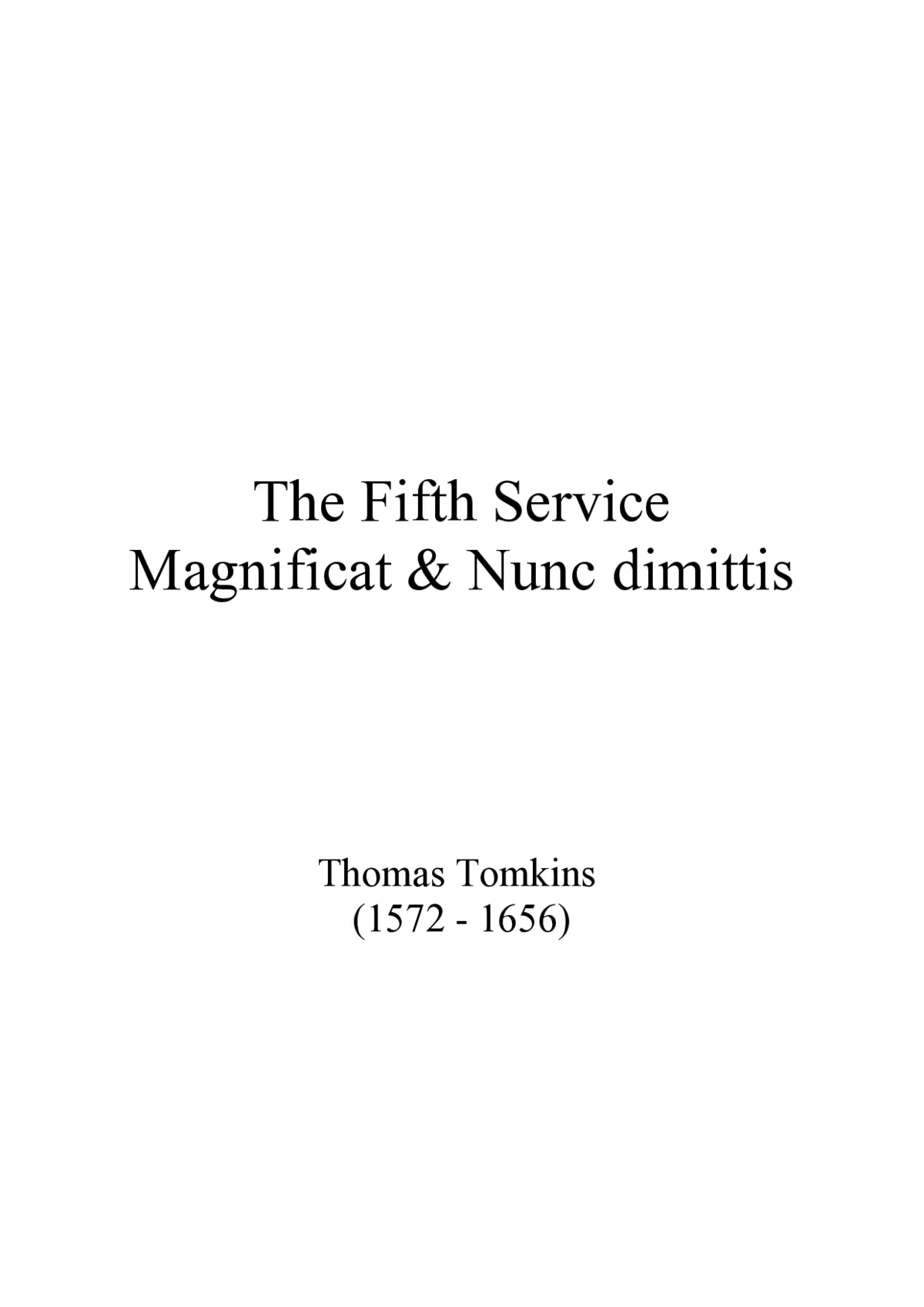 Magnificat and Nunc dimittis from The Fifth Service - Page 1