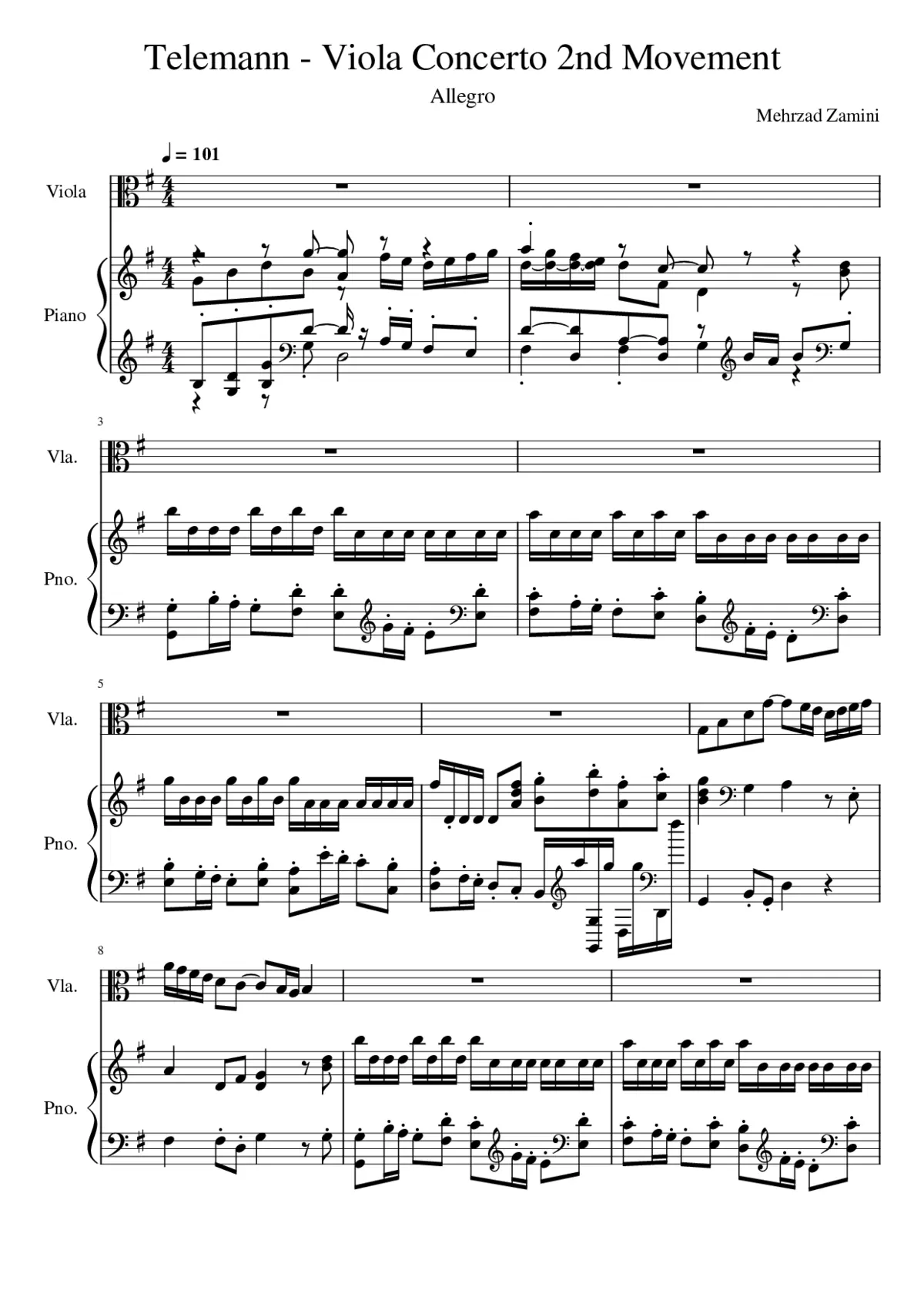 Viola Concerto TWV 51:G9 - Page 1