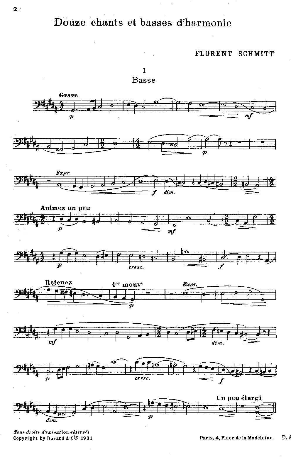 12 Chants et Basses d'harmonie - Page 1