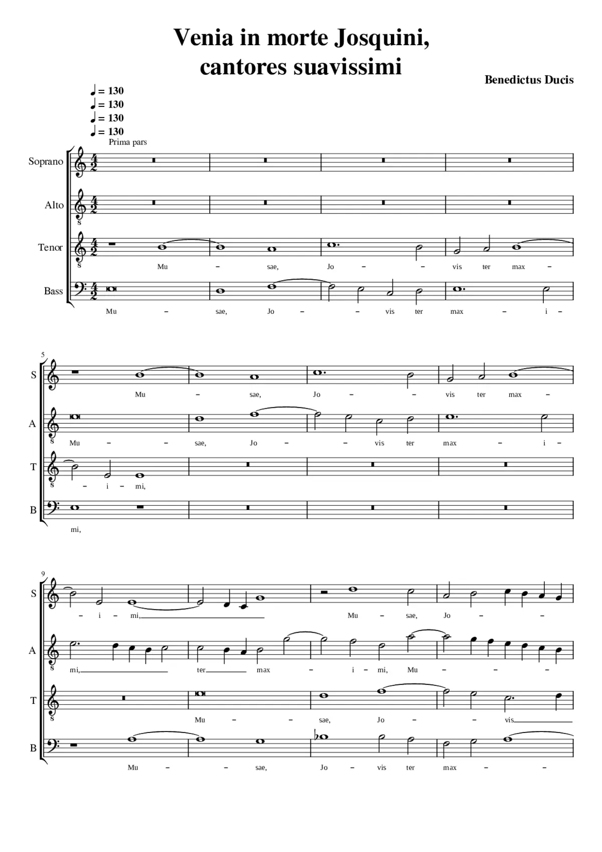 Venia in morte Josquini cantores suavissimi - Page 1
