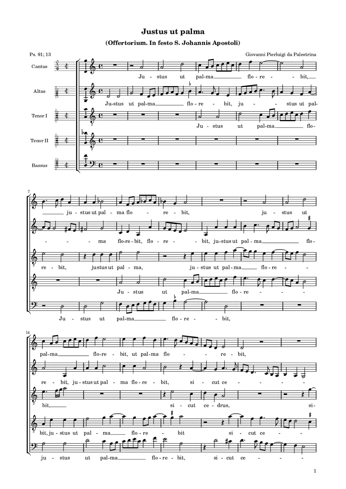 Justus ut palma I - Page 1