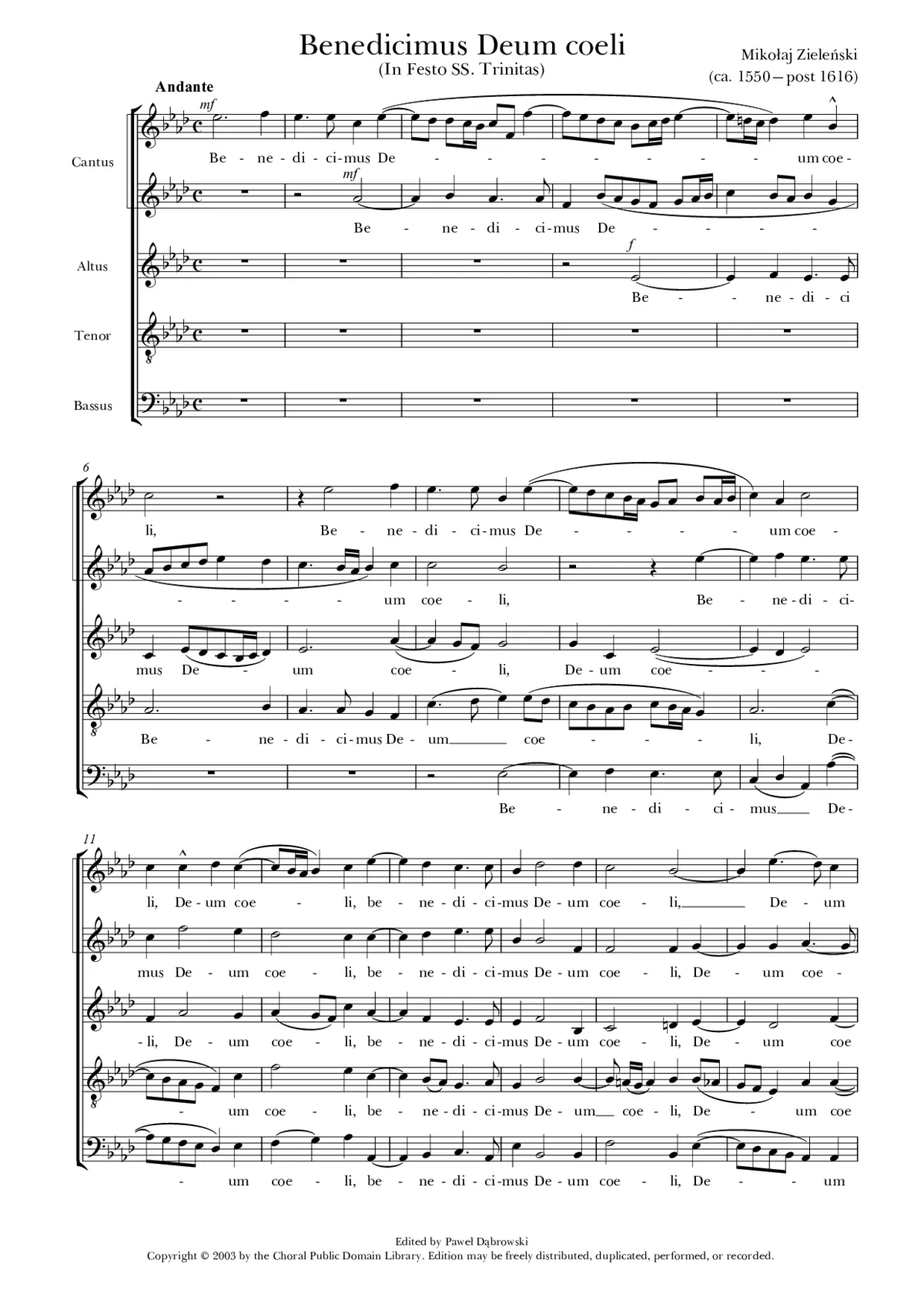 Benedicimus Deum coeli - Page 1