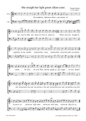 She straight her light green silken coats