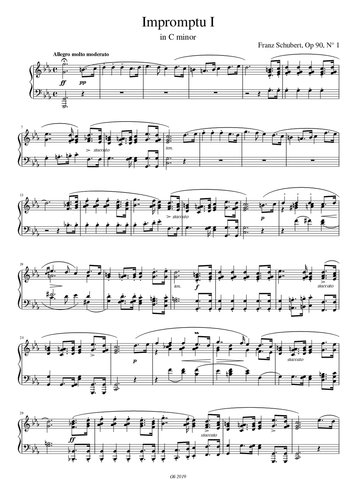 Impromptu in C minor Op. 90.1 - Page 1