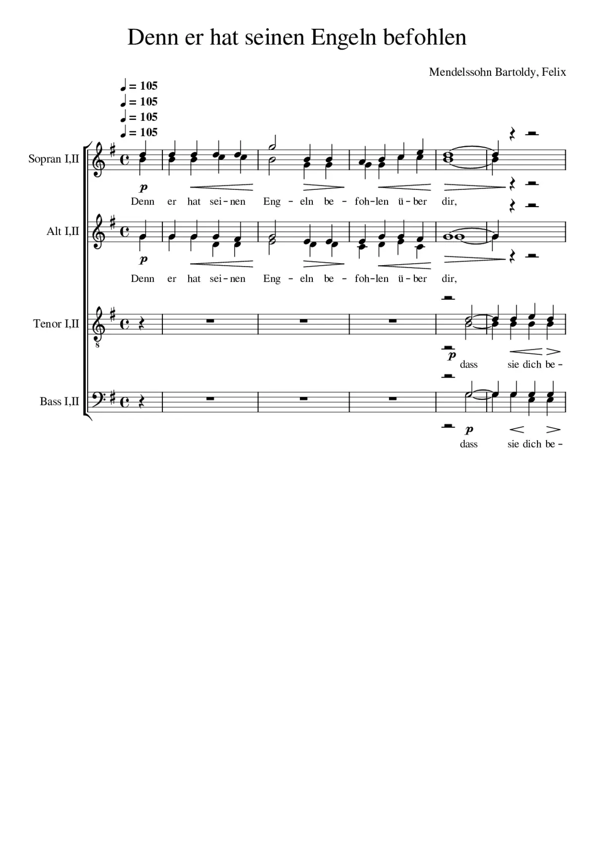 Denn Er hat seinen Engeln befohlen - Page 1