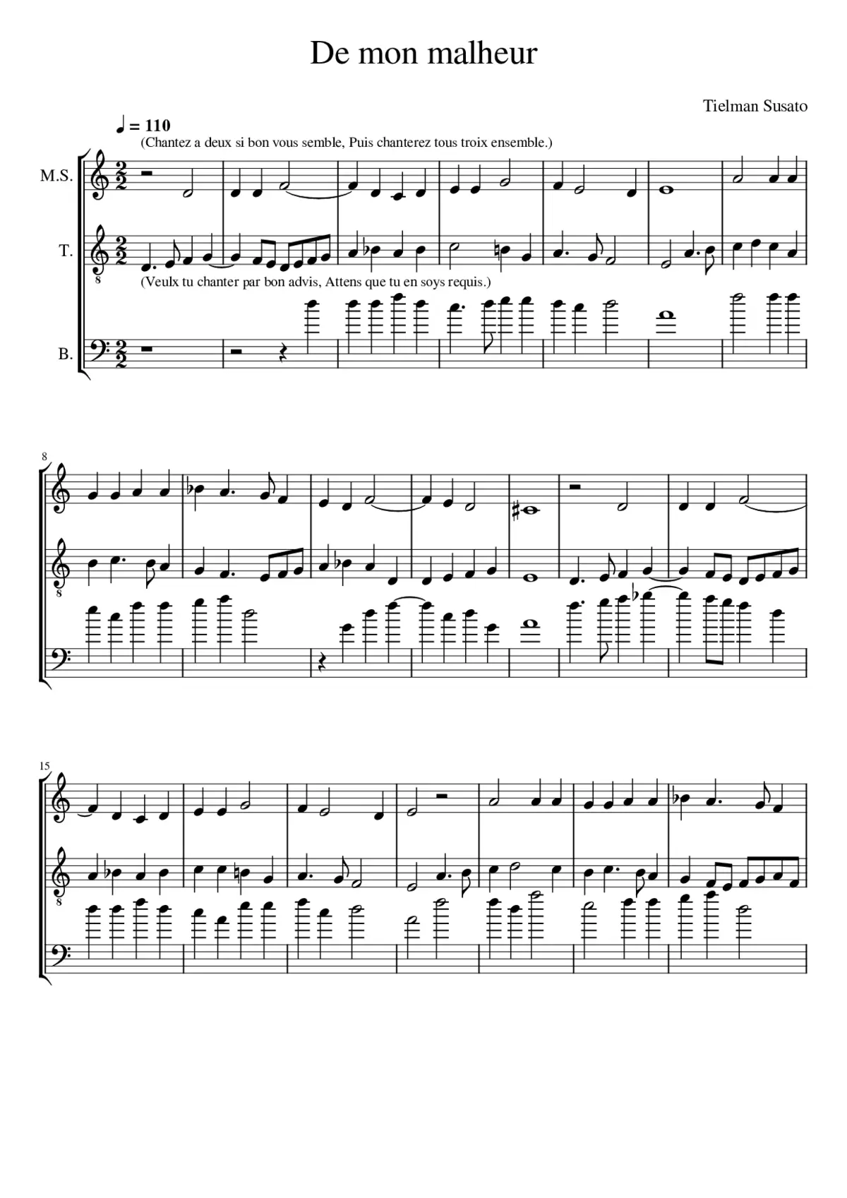 De mon malheur - Page 1