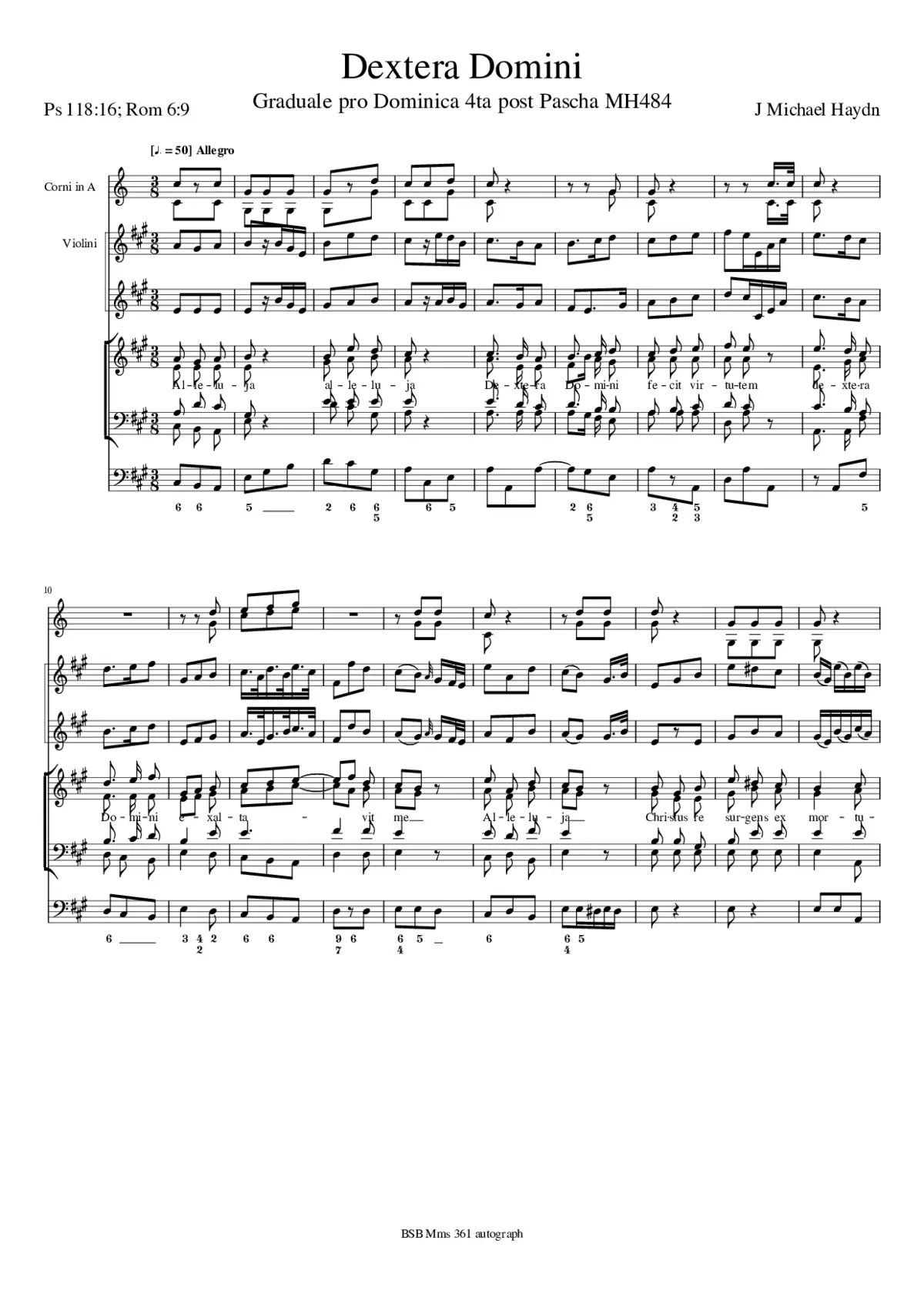 Dextera Domini, MH 484 - Page 1