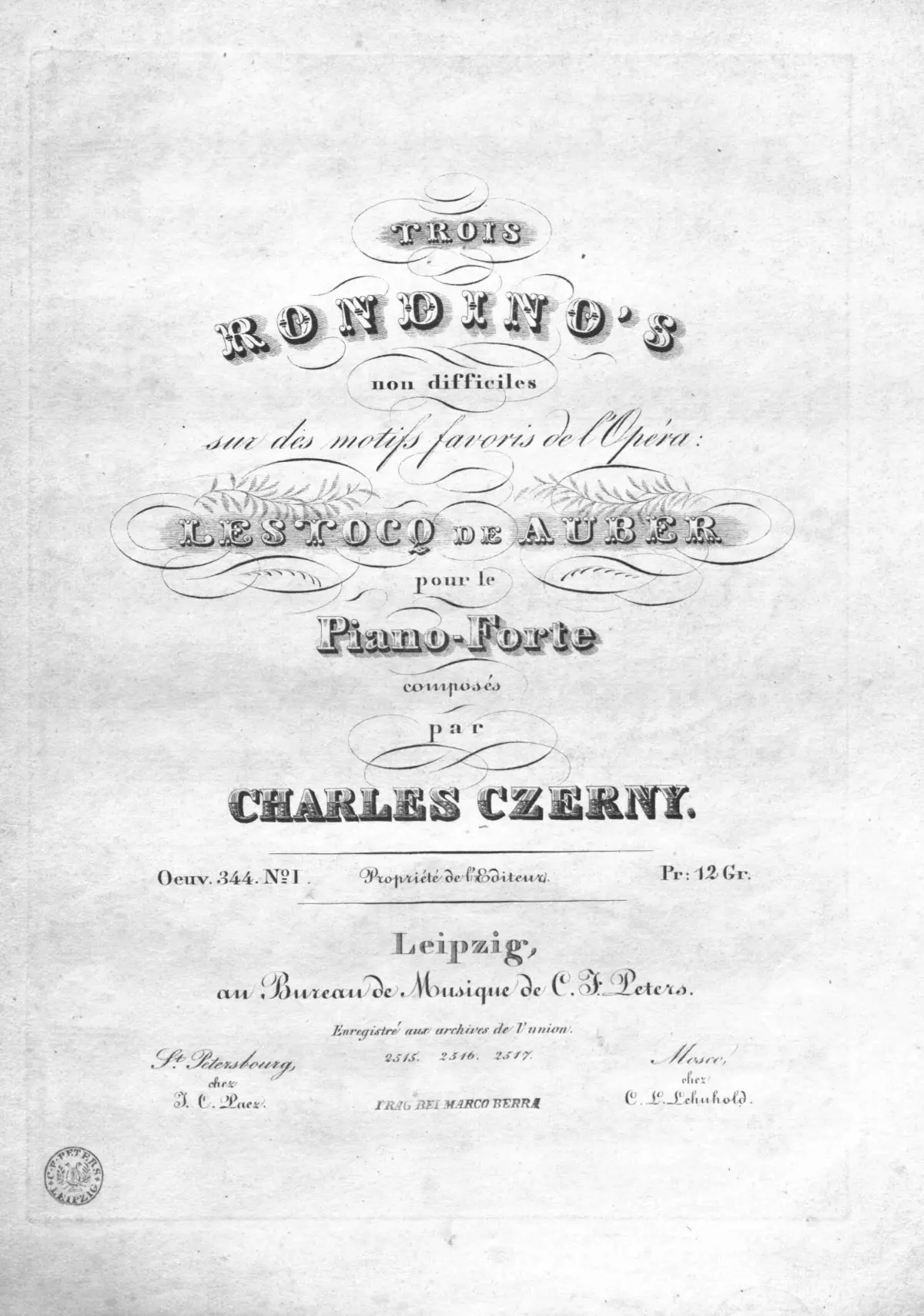 3 Rondinos from the Opera 'Lestocq' - Page 1