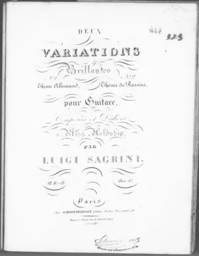 Title Deux Variations Brillantes No.2,Thème de Rossini pour Guitare