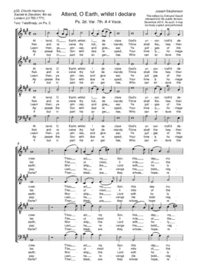 Attend, O Earth, whilst I declare