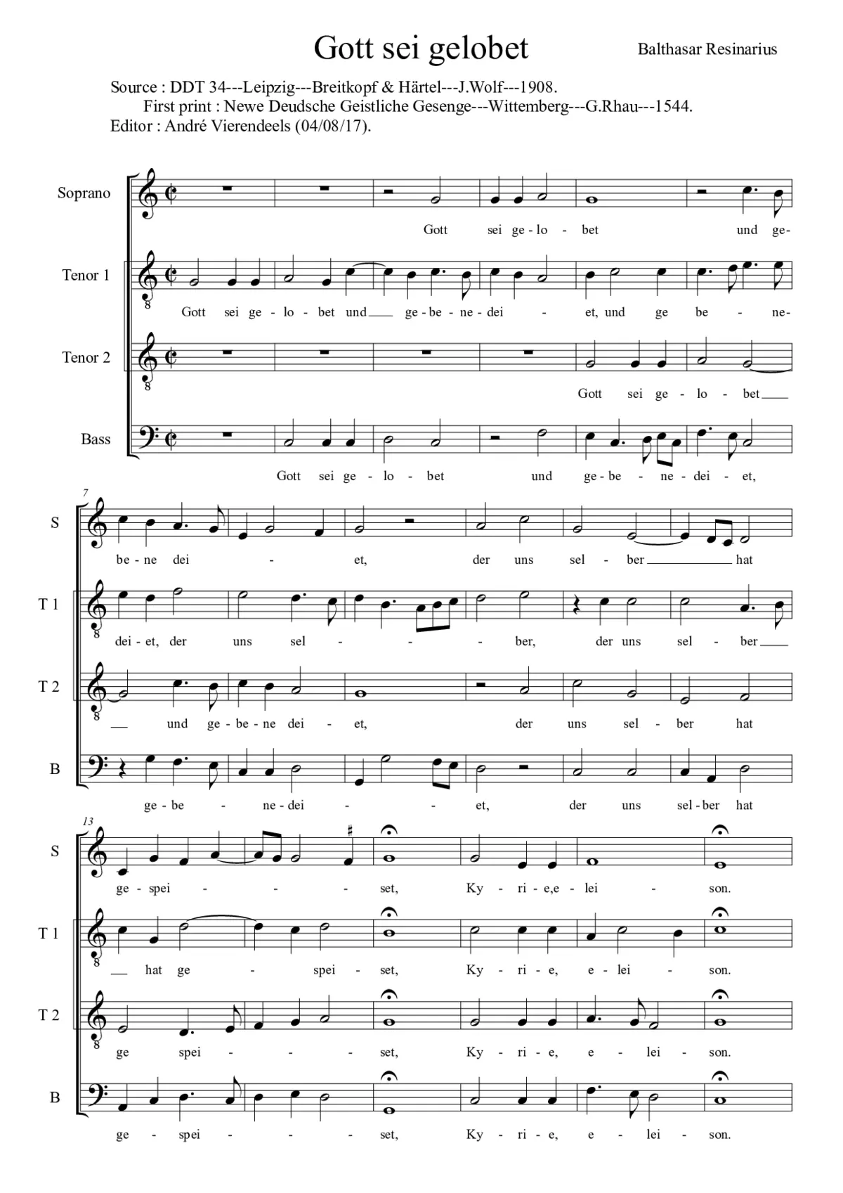 Gott sei gelobet - Page 1