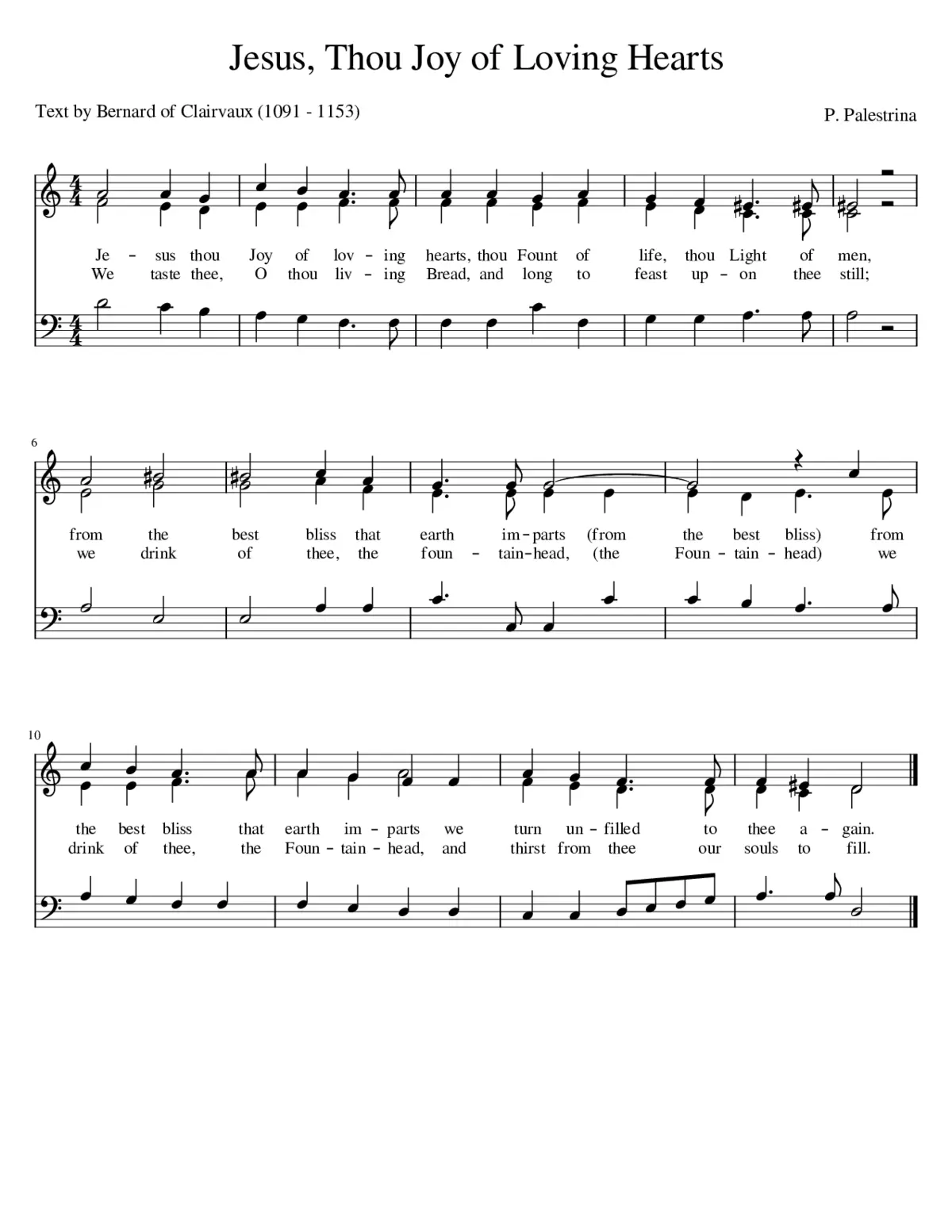 Jesus Thou Joy of Loving Hearts - Page 1