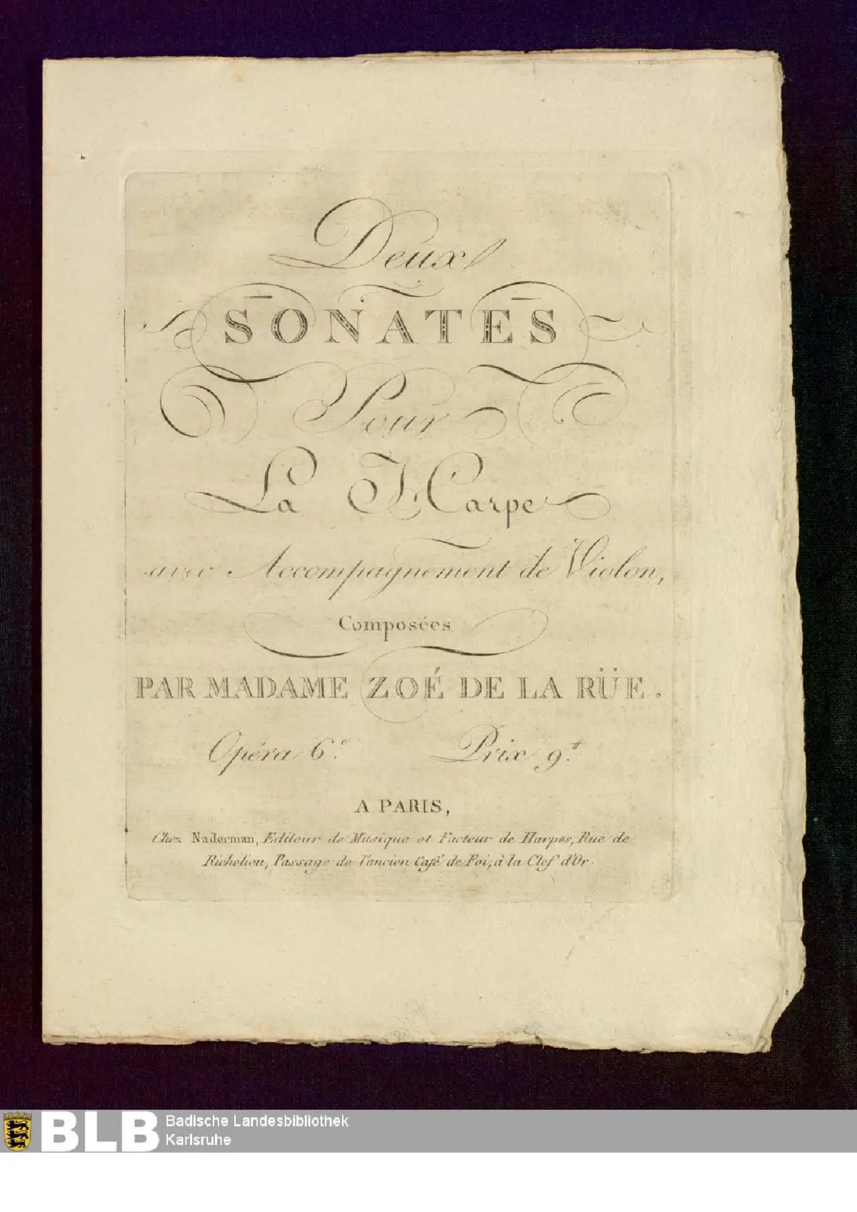 2 Sonatas for Violin and Harp, Op.6 - Page 1