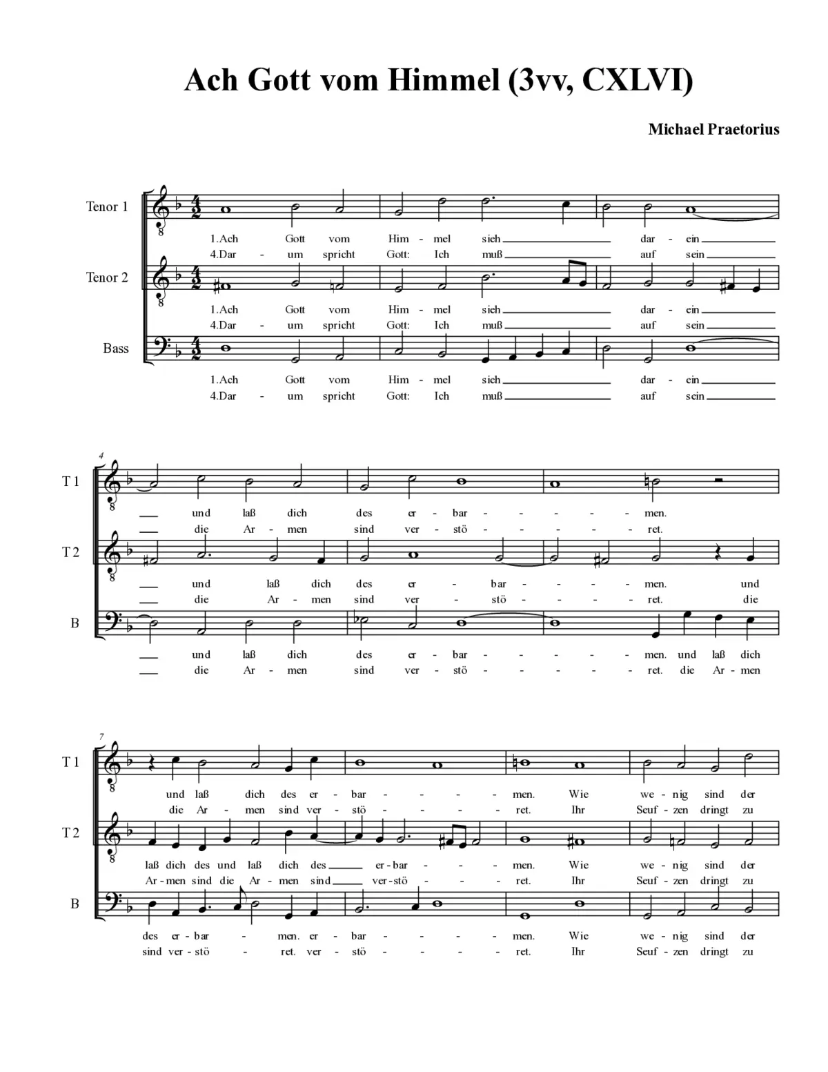 Ach Gott vom Himmel 3vv - Page 1
