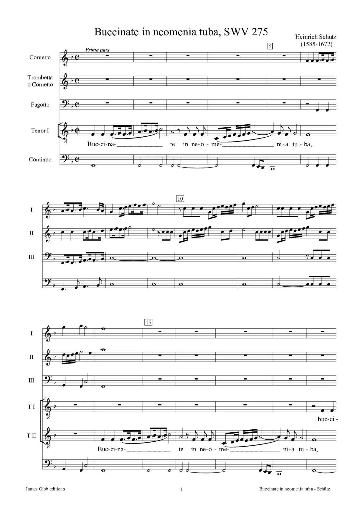 Buccinate in neomenia tuba, SWV 275 - Page 1