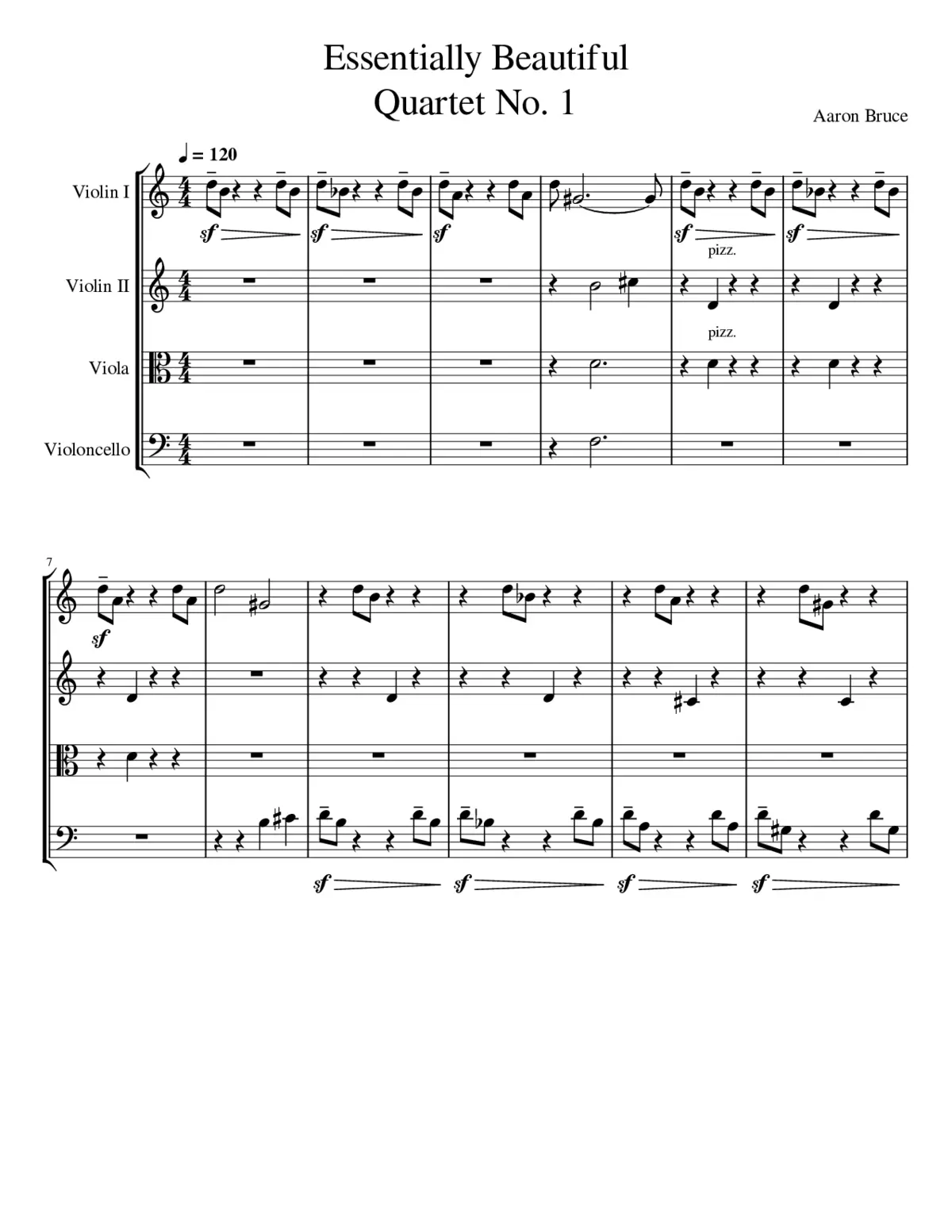 Essentially Beautiful: String Quartet No. 1 - Page 1